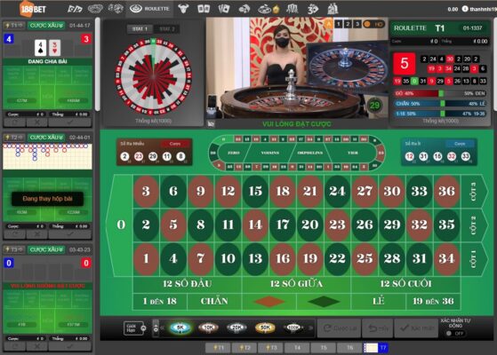 roulette 188bet: hướng dẫn cá cược ăn tiền chi tiết 3 bàn cược roulette 188bet