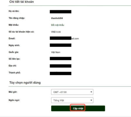 hướng dẫn đăng ký v9bet nhanh chóng trong 5 phút 4 cập nhật thông tin tài khoản v9bet