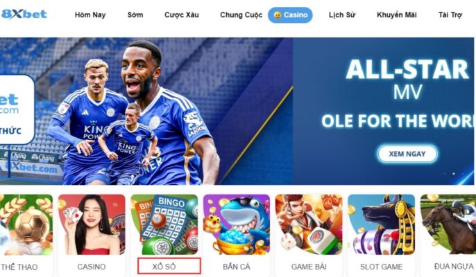 hướng dẫn chơi xổ số 8xbet - lô đề chi tiết 2023 1 chọn mục xổ số tại 8xbet