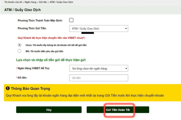 nạp tiền v9bet nhanh chóng chỉ với 3 bước hiệu quả 5 điền lệnh nạp tiền v9bet