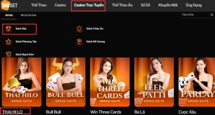 thai hilo 188bet lựa chọn sảnh chơi thai hilo 188bet