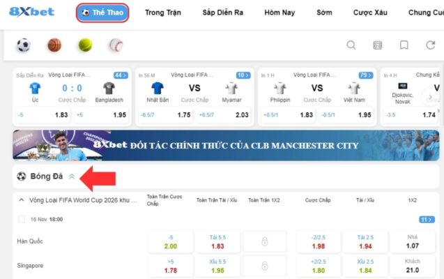 cách chơi cá cược bóng đá 8xbet: hướng dẫn 3 bước đơn giản 1 truy cập vào trang cá độ bóng đá 8xbet