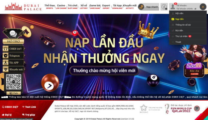nạp tiền nhanh chóng và an toàn tại dubai palace 2 truy cập trang nạp tiền dubai palace