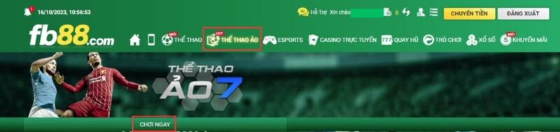 hướng dẫn chơi bóng đá ảo fb88 đầy đủ và chi tiết 2 vào sảnh thể thao ảo fb88