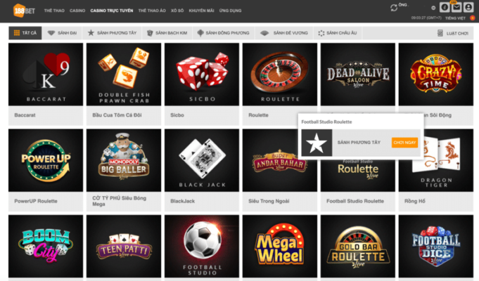trải nghiệm sòng bài trực tuyến tại casino 188bet uy tín 2 giao diện casino 188bet