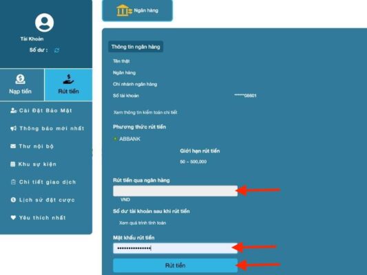 hướng dẫn rút tiền shbet nhanh chóng trong 5 phút 5 điền lệnh rút tiền shbet