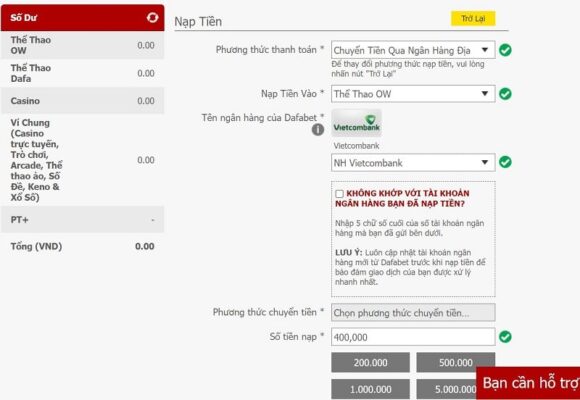 nạp tiền dafabet nhanh chóng và chính xác - hướng dẫn chi tiết 4 điền thông tin để thực hiện chuyển khoản qua ngân hàng địa phương nạp tiền dafabet