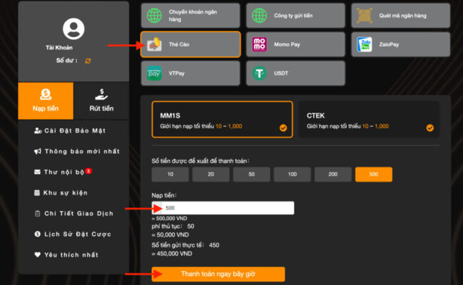 hướng dẫn nạp tiền 789bet đơn giản cho tài khoản gold 6 nạp tiền 789bet bằng thẻ cào