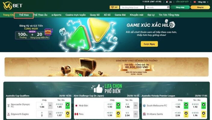 hướng dẫn cá độ bóng đá v9bet trực tuyến dễ hiểu nhất 2 người chơi nhấn vào mục thể thao trên v9bet